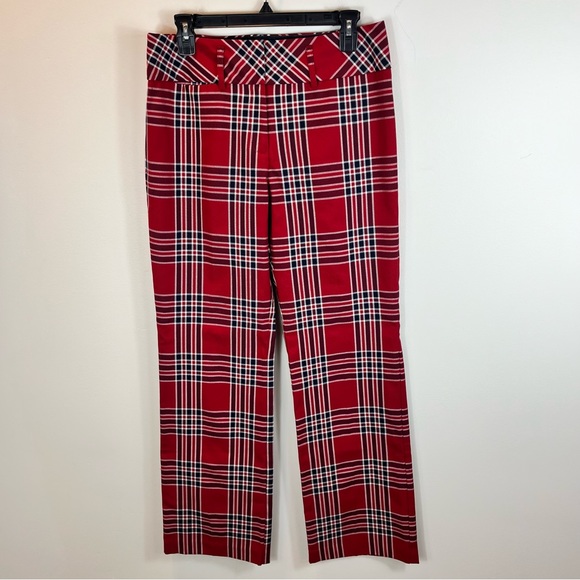 Vintage TOMMY HILFIGER Plaid Wide Leg Trouser Pants - Picture 1 of 8